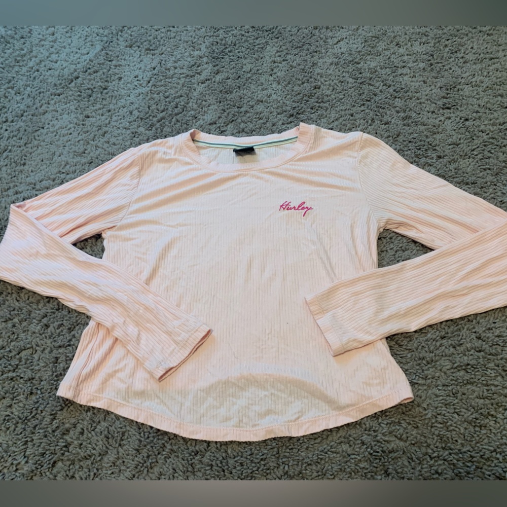 Hurley Women’s Medium Pink Cropped Top Long Sleeve